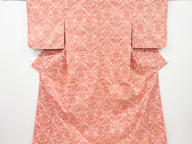 JAPANESE KIMONO / ANTIQUE KIMONO / SILK / TSUMUGI / WOVEN FLORAL CREST